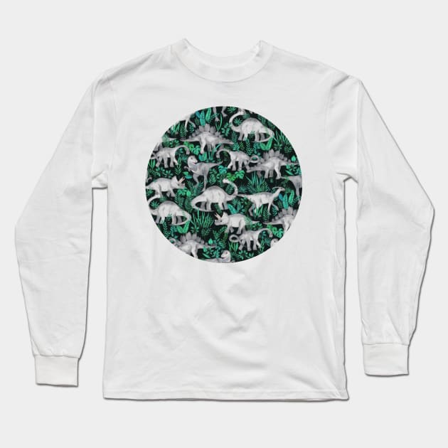 Dinosaur Jungle Long Sleeve T-Shirt by micklyn